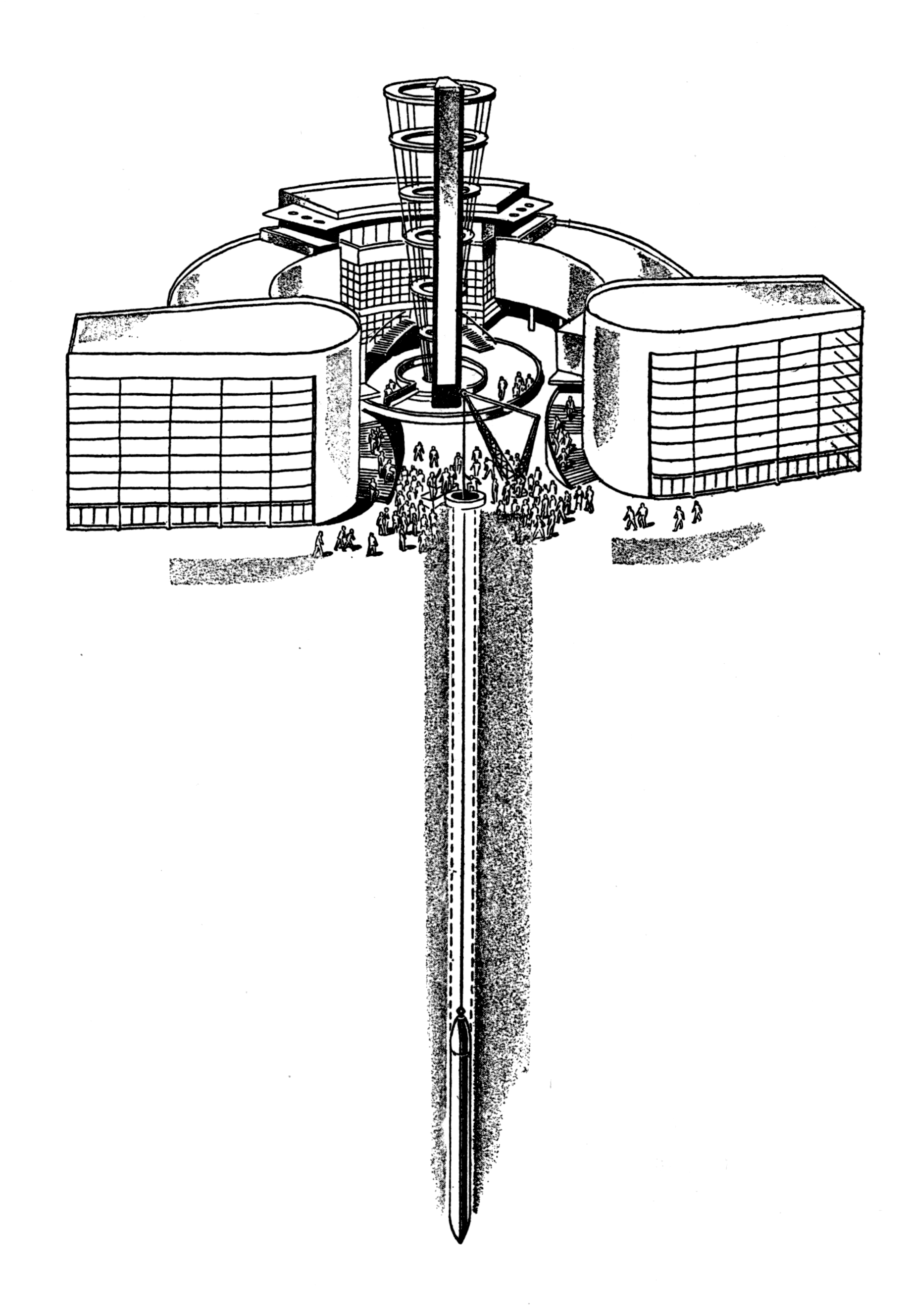 1938 diagram showing the internment plan for the Westinghouse time capsule.